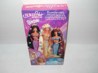 Vintage 1995 Jewel Hair Mermaid Blonde Barbie Doll Mattel 14586 5