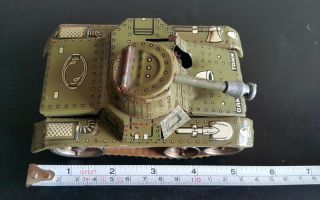 VNTG.  TANK GAMA D.  R.  G.  M TIN MILITARY TOY WIND UP GERMANY DDR GDR METAL RUBBER 2