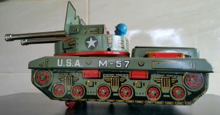 VNTG.  TANK GAMA D.  R.  G.  M TIN MILITARY TOY WIND UP GERMANY DDR GDR METAL RUBBER 8