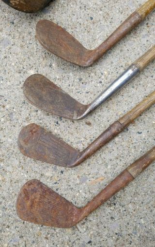 Antique Wood Golf Club Hillerich & Bradsby & 7 others RaRe vtg 7