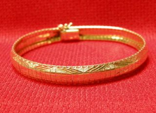 Vintage 14k Gold Fashion Bracelet.  Fancy Geometric Design.  C1960 