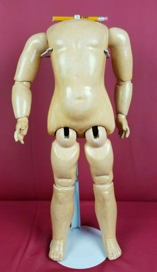 Antique German Doll Body Composition/wood Fully Jointed For Socket Bisque Head