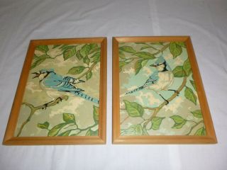 Pr Vtg Paint By Number Pbn Blue Jays Birds Craft House 1987