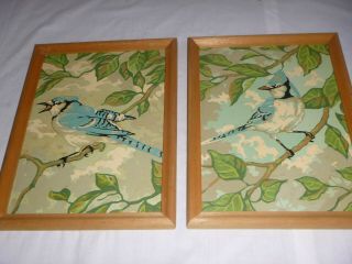 Pr Vtg Paint By Number PBN Blue Jays Birds Craft House 1987 2