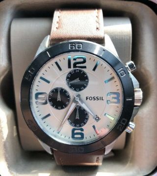 Fossil Chronograph Leather Band Men 