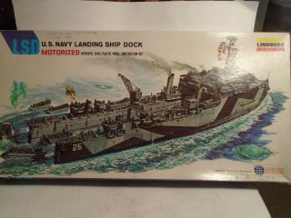Lindberg Lsd Us Navy Landing Ship Dock Motorized Kit No.  766,  Vintage 1976