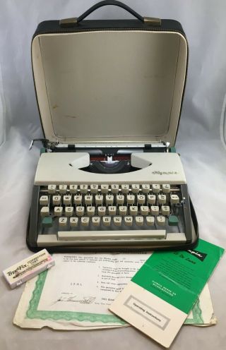 Vintage Olympia Sf De Luxe Portable Typewriter Made In Western Germany -