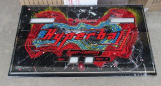 Back Glass Hyperball Williams 28 1/2 - 17 1/4 " Vintage Arcade Game Sign Marquee