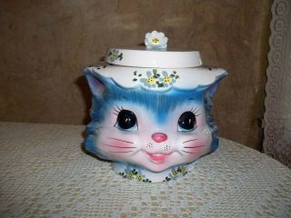 Vintage Lefton Miss Priss Cat Cookie Jar 1502