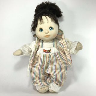 Vintage Mattel 1980s My Child Doll Blue Eyes Brown Hair Stripe Outfit Girl