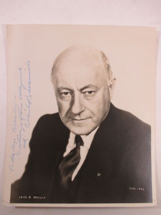 Signed Cecil B.  Demille 8x10 " Photo Autographed Vintage Picture - Movie Director