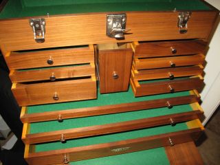 H.  Gerstner & Sons W42 WOODEN TOOL CHEST vintage tool storage 11 drawers 2