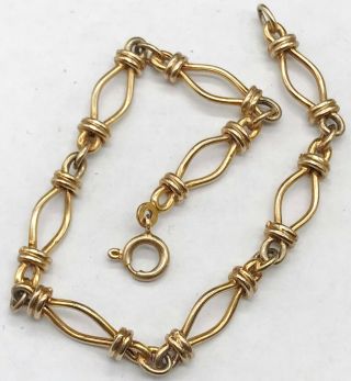 Vintage Solid 9ct Gold Fancy Celtic Scottish Rope Link Ladies Bracelet Bangle
