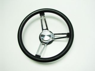 Steering Wheel Chrome Black Aftermarket Hot Rod Rat Rod Lowrider 13 " Inch