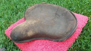 Vintage Harley Solo Seat Knucklehead Panhead Duo Glide UL VL Leather RARE 2