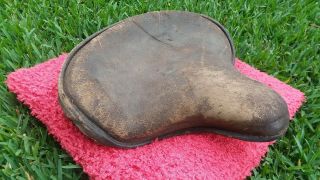 Vintage Harley Solo Seat Knucklehead Panhead Duo Glide UL VL Leather RARE 3