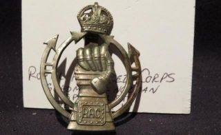 Royal Armoured Corps Wwii Era Voided White Metal Officer 