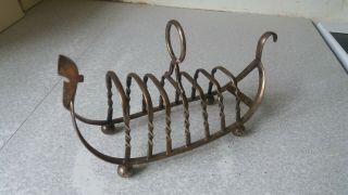 Vintage Silver Plated - Gondola - 6 Slice Toast Rack - 8 1/2 Inches Long
