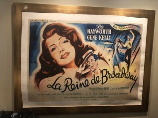 Ultra Rare Rita Hayworth Gene Kelly Cover Girl - 1940s French Poster 36 X 48