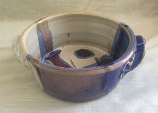 Vintage Hand Thrown Studio Art Pottery Bowl/baking Dish - Signed Walt Glass