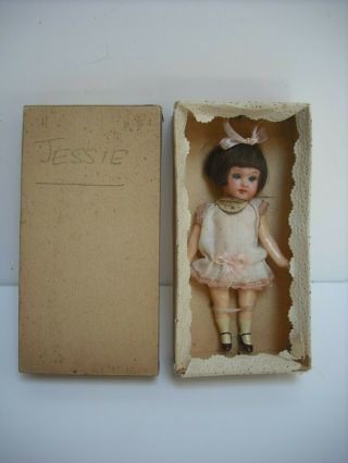 Sweet 5 " Bisque Head Closed Mouth Flapper Doll.  Never Removed From Box