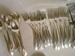 VINTAGE 45 Pc Queen Bess ll ?Oneida Community Tudor Plate Flatware Silverware 3