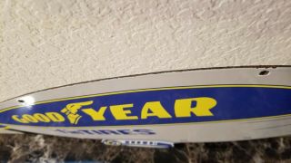 VINTAGE GOODYEAR BLIMP PORCELAIN GAS AUTO TIRES SERVICE SALES DEALER SIGN 5