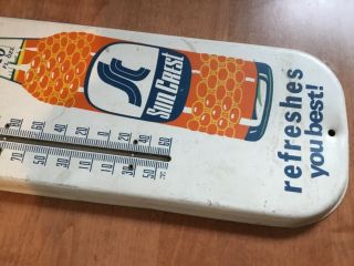SUN CREST THERMOMETER Sign Soda Orange Drink Pop 1960s Vintage 5