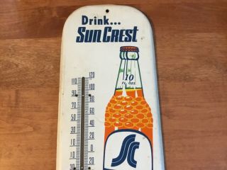 SUN CREST THERMOMETER Sign Soda Orange Drink Pop 1960s Vintage 7