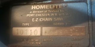 homelite EZ chainsaw vintage little old blue 16 