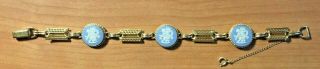 Vintage Wedgwood Jasperware Link Bracelet Van Dell 1/20 12k Gf Made In England