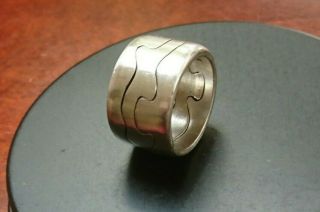 Georg Jensen Fusion 3 Piece Sterling Silver Vintage Puzzle Ring 368