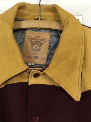 Vintage 1992 National Rodeo Finals Las Vegas wool and leather jacket XL 4