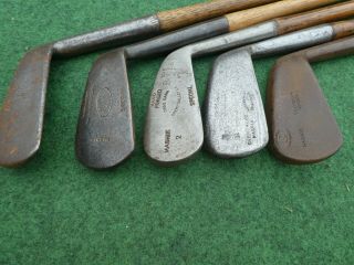 5 Vintage Hickory Irons Good Makers Old Golf Antique Memorabilia