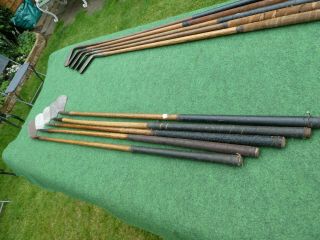 5 Vintage Hickory Irons good makers old golf antique memorabilia 3
