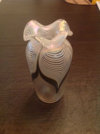 Vintage Stuart Abelman Art Nouveau Glass Vase 1986 Signed Usa 7 "