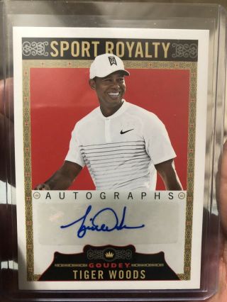 Tiger Woods 2018 Ud Goodwin Champions Goudey Sport Royalty Auto Ssp Rare