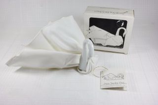 12 Vintage White Porcelain Swan Napkin Rings By Ny Artist Judith Eloise Hooper