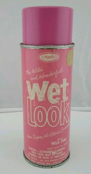 Vintage Nybc Wet Look Wild Pink W - 8 Hi - Gloss Enamel Spray Paint Bottle Can