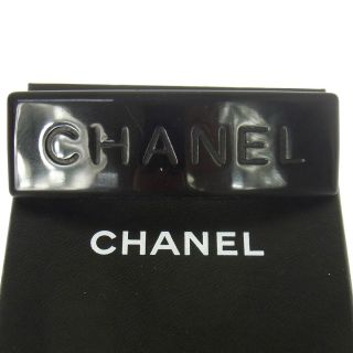 Authentic Chanel Vintage Cc Logos Hair Barrette Black Plastic France K07990b