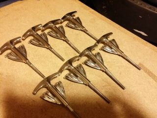 Set Of 8 Vintage Ludwig 1960s Bass Drum T Rods And Claws