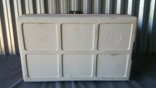 Vintage Coleman Red Metal Cooler Box Plastic Handles Ice Tray Insert Low Snow 8