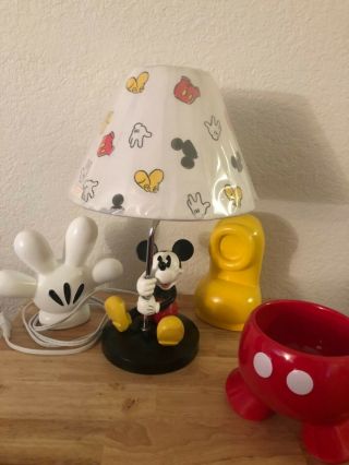 Vintage & Rare Disney Mickey Mouse Table Lamp Glove Pants Shoe,  Bonus