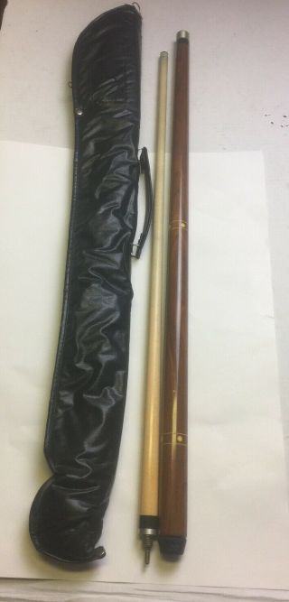 Vintage Dufferin 19 Oz Billiard Pool Cue Atick Made In Canada 2 Piece W Bag