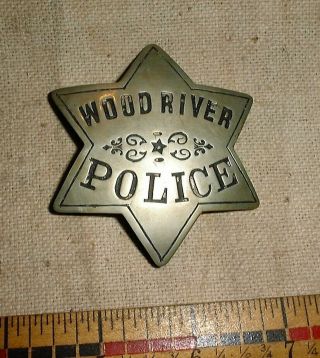 Obsolete Wood River Police Pie Plate Badge Rare Alton St Louis Ill Early