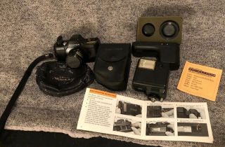 Pentax Auto 110 Vintage Camera W 18mm 50mm24mm Lenses Flash Winder