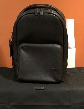 Rare Tumi - Harrison Webster Black Pebbled Laptop Backpack - 15 Inch