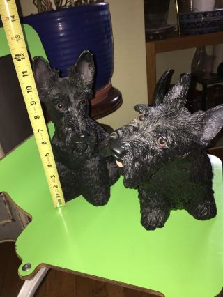 2 Vintage Classic Critters Heavy Resin Scottish Terrier Glass Eyes Statue Usa