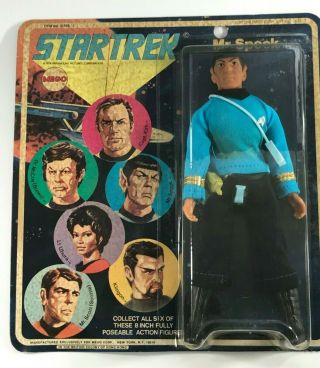 Star Trek Mr.  Spock Vintage 8” Mego Figure 1974 & Punched