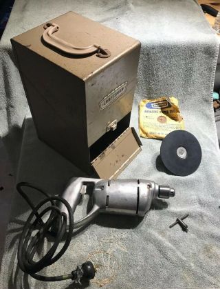 Vintage Sears Craftsman 1/4 Electric Drill With Tool Box